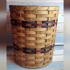 Woven Basket Split Oak Wood Amish Handmade 12" tall